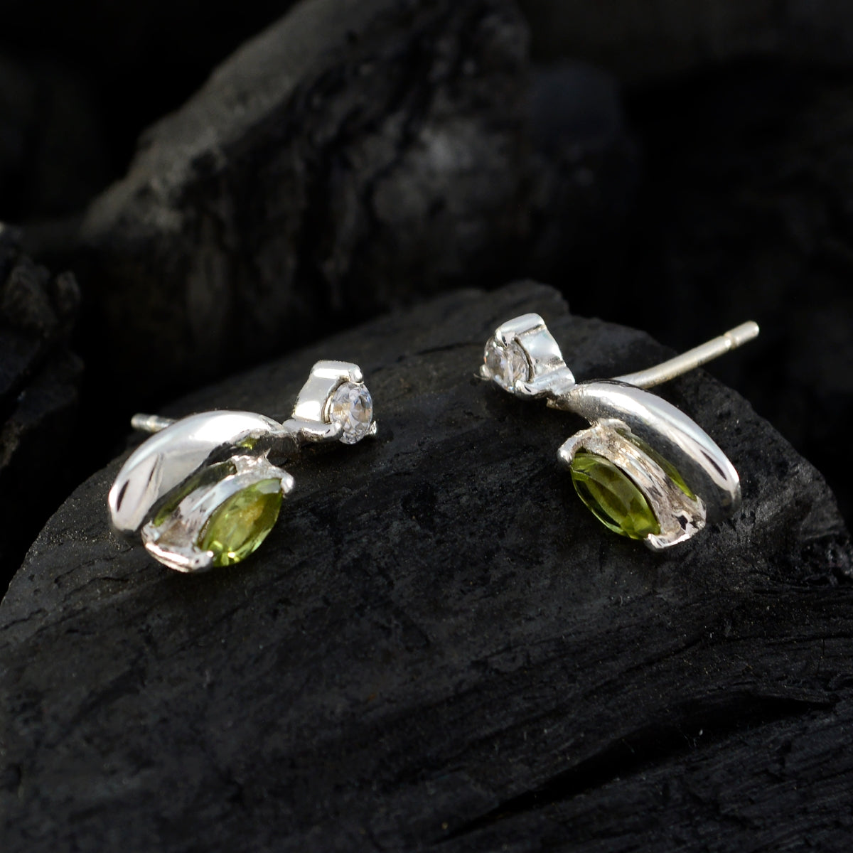 Peridot-Italian-Micaela-multiple-Stud-Green-Sterling-Silver-Earring
