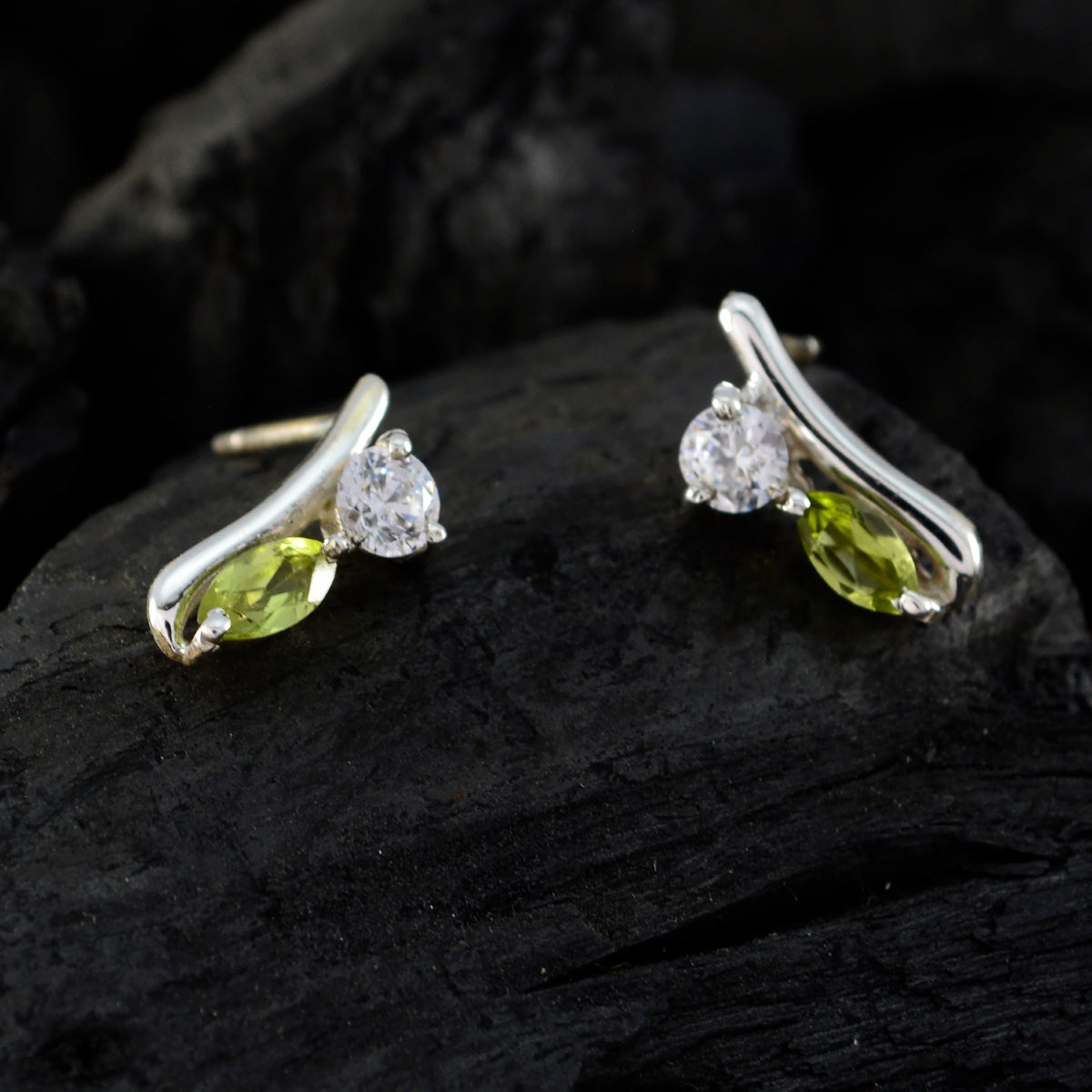 Peridot-Middle-Eastern-Milagros-multiple-Stud-Green-925-Sterling-Silver-Earring