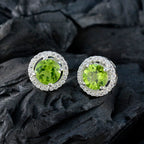 Peridot-American-Riley-Solitaire-Stud-Green-Silver-Earring