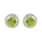 Peridot-American-Riley-Solitaire-Stud-Green-Silver-Earring