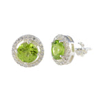 Peridot-American-Riley-Solitaire-Stud-Green-Silver-Earring