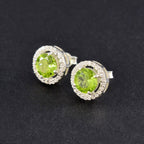 Peridot-American-Riley-Solitaire-Stud-Green-Silver-Earring