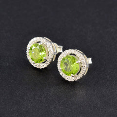 Peridot-American-Riley-Solitaire-Stud-Green-Silver-Earring