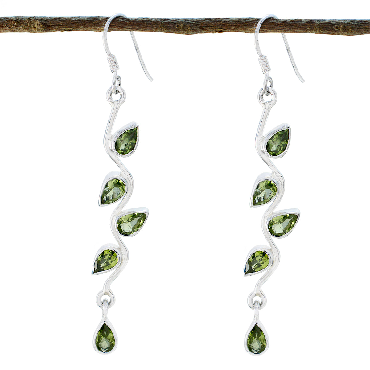 Peridot-French-Paula-multiple-Dangle-Green-925-Sterling-Silver-Earring Immagine principale del prodotto