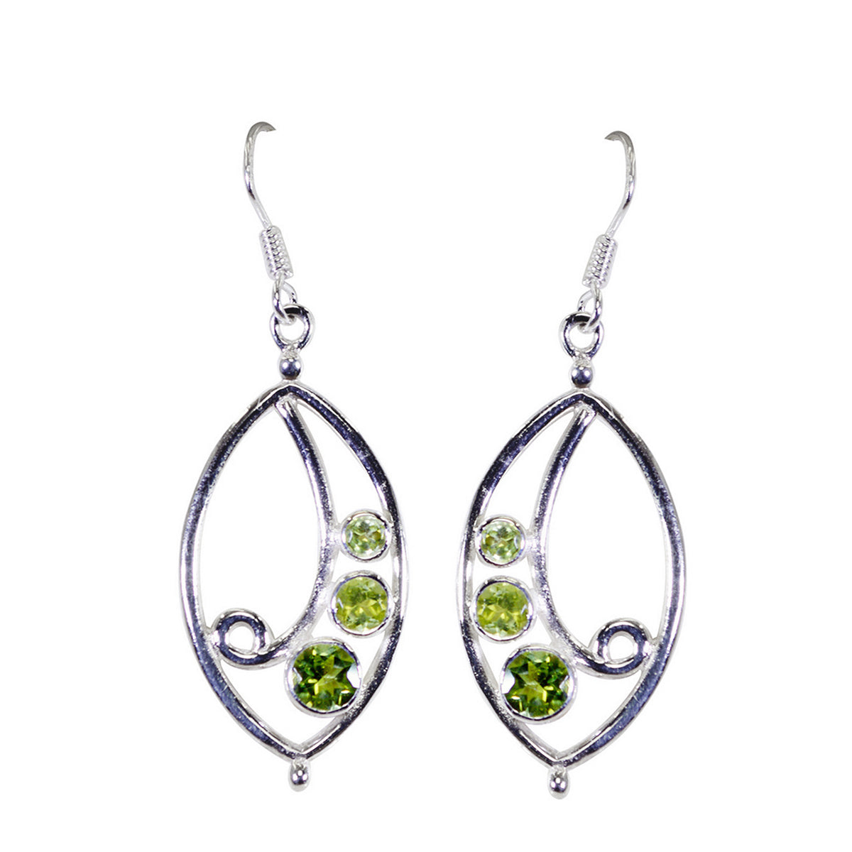 Peridot-German-Pilar-multiple-Dangle-Green-925-Sterling-Silver-Earring Immagine principale del prodotto