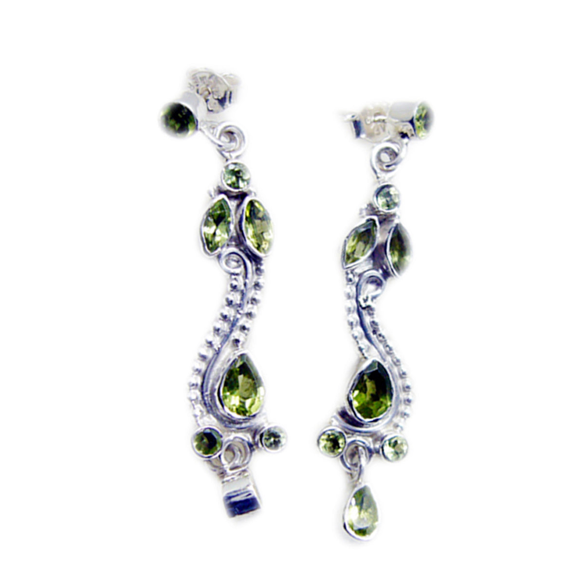 Peridot-Australian-Ayaka-multiple-Dangle-Green-925-Sterling-Silver-Earring Imagen principal del producto