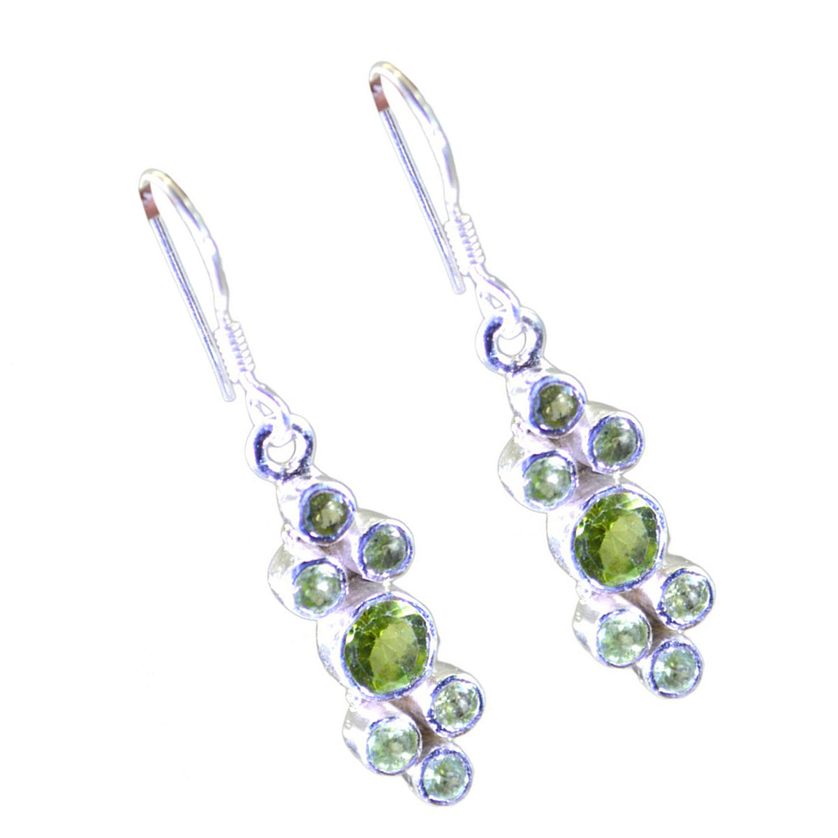 Peridot-Russian-Renata-multiple-Dangle-Green-925-Silver-Earring メイン画像
