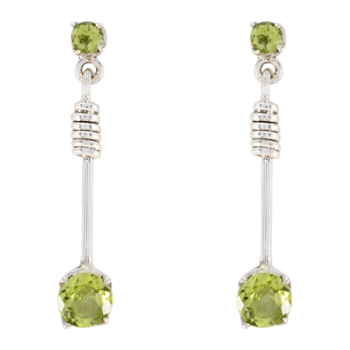Peridot-Egyptian-Laura-multiple-Stud-Green-925-Sterling-Silver-Earring Immagine principale del prodotto