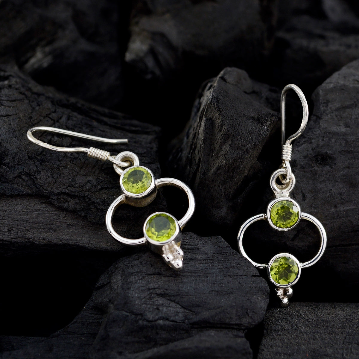 Peridot-American-Sofía-multiple-Dangle-Green-925-Silver-Earring