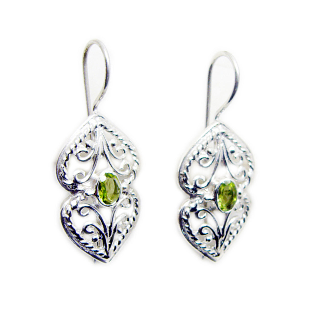 Peridot Latin American Alice Solitaire Dangle Green 92.5 Silver Earring Второстепенное изображение товара