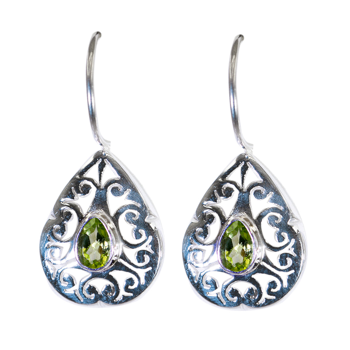 Peridot-French-Alina-Solitaire-Dangle-Green-925-Silver-Earring Immagine principale del prodotto