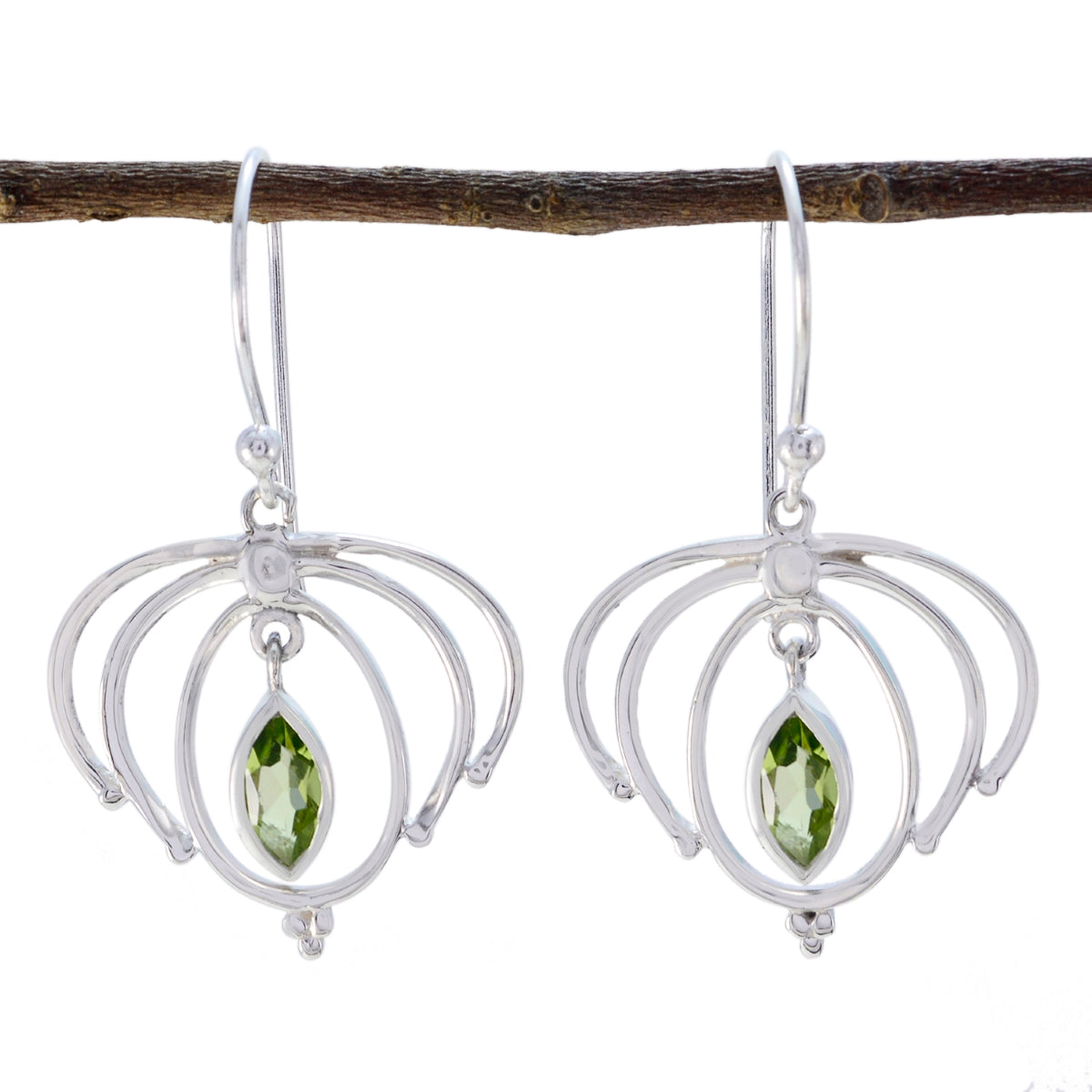 Peridot-Moroccan-Audrey-Solitaire-Dangle-Green-925-Sterling-Silver-Earring メイン画像