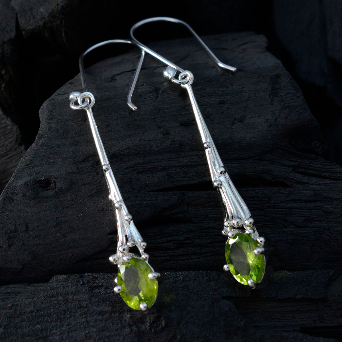 Peridot-Japanese-Evaa-Solitaire-Dangle-Green-925-Silver-Earring