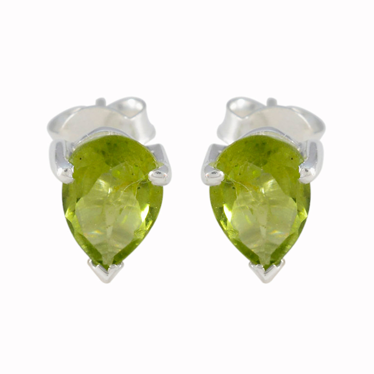 Peridot-Russian-Dayana-Solitaire-Stud-Green-925-Silver-Earring Immagine principale del prodotto