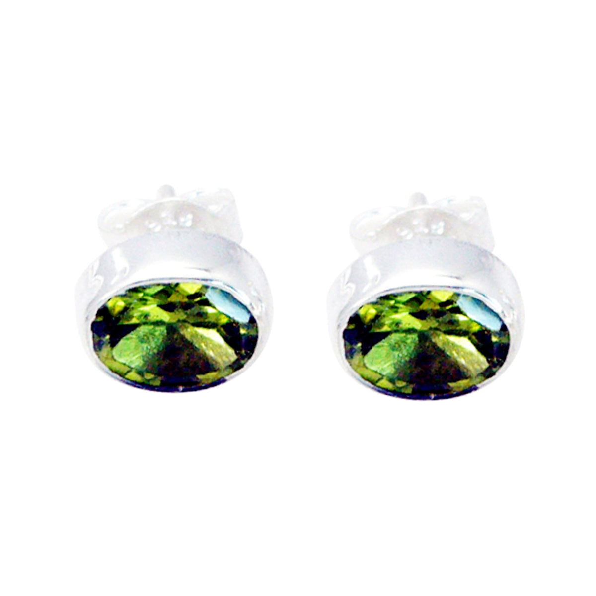 Peridot-German-Harper-Solitaire-Stud-Green-925-Silver-Earring Immagine principale del prodotto