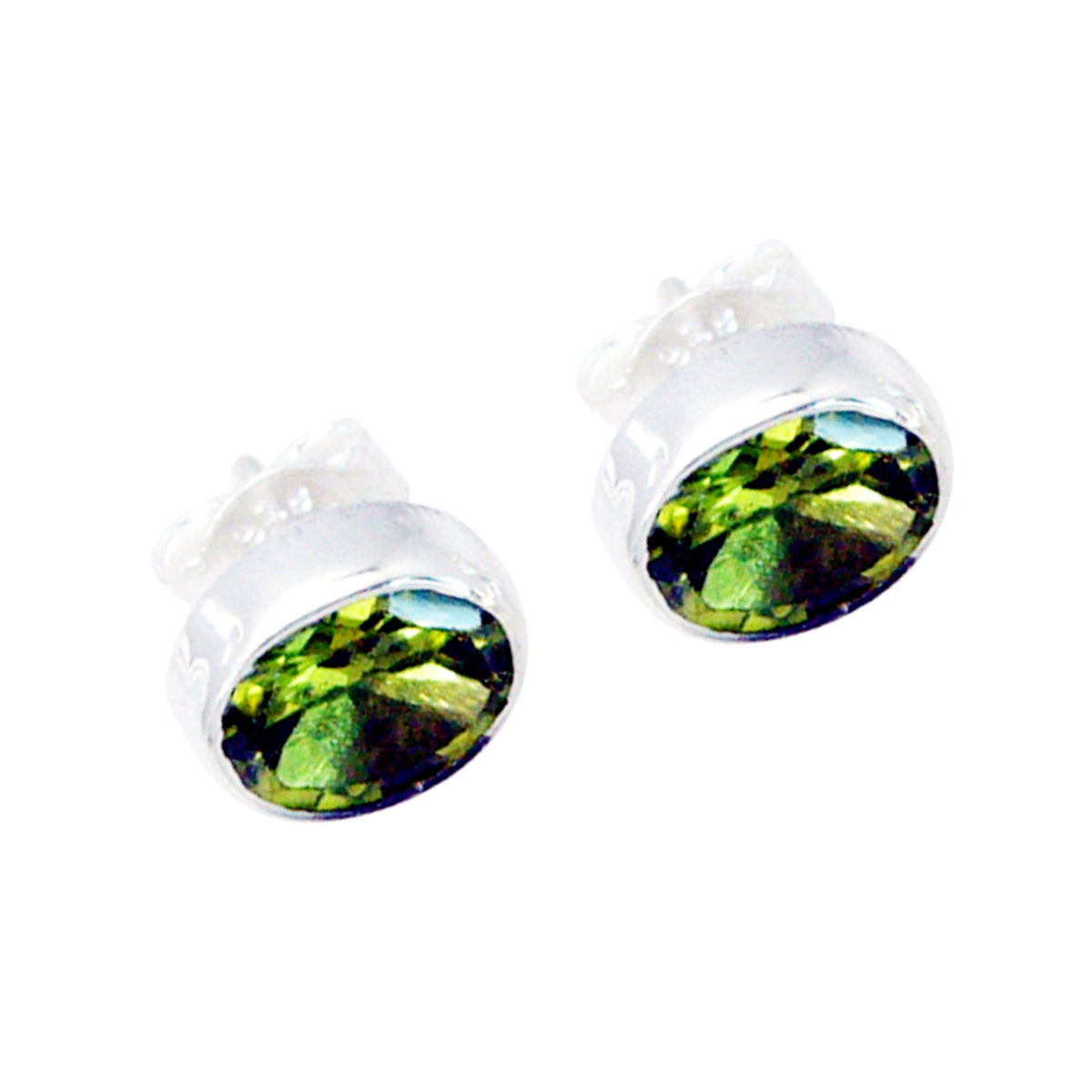 Orecchino solitario Harper tedesco in argento 925 verde con peridoto Immagine secondaria del prodotto