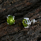 Peridot-African-Hazel-Solitaire-Stud-Green-925-Sterling-Silver-Earring