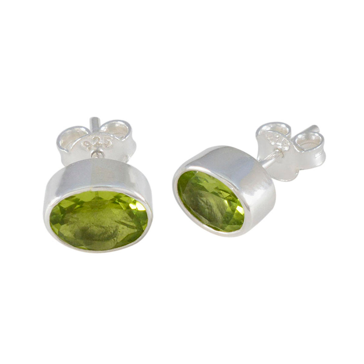 Pendiente solitario Bella de peridoto ruso verde en plata 92,5 Imagen secundaria del producto