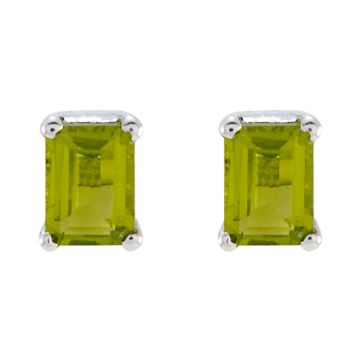 Peridot-Turkish-Yuna-Solitaire-Stud-Green-Sterling-Silver-Earring Main image