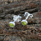 Peridot-American-Mei-Solitaire-Stud-Green-Silver-Earring