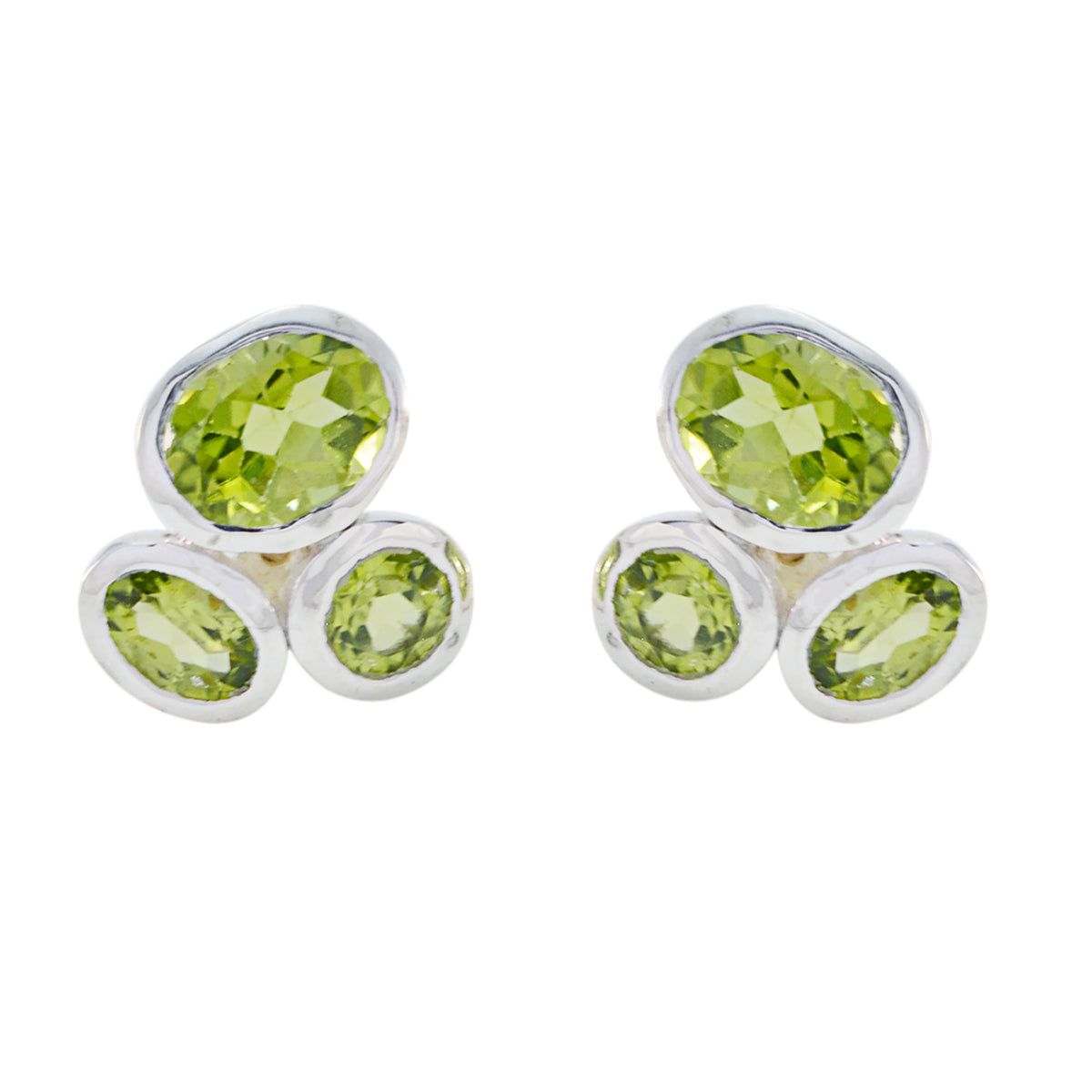 Peridot-Korean-Isabella-multiple-Stud-Green-92.5-Silver-Earring