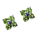 Peridot-Italian-Ivy-multiple-Stud-Green-Silver-Earring