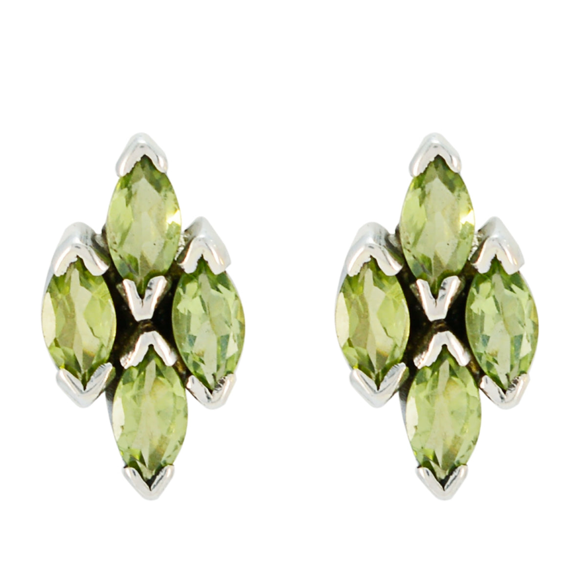 Peridot-Middle-Eastern-Josephine-multiple-Stud-Green-Sterling-Silver-Earring