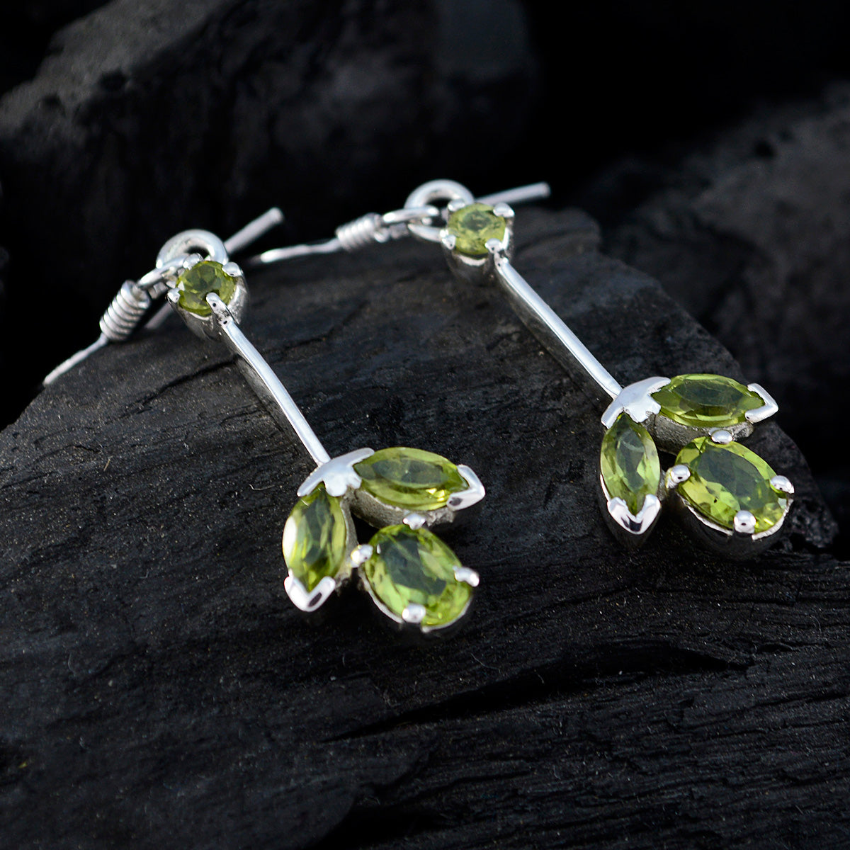 Peridot Latin American Kennedy multiple Dangle Green 92.5 Silver Earring Secondary image