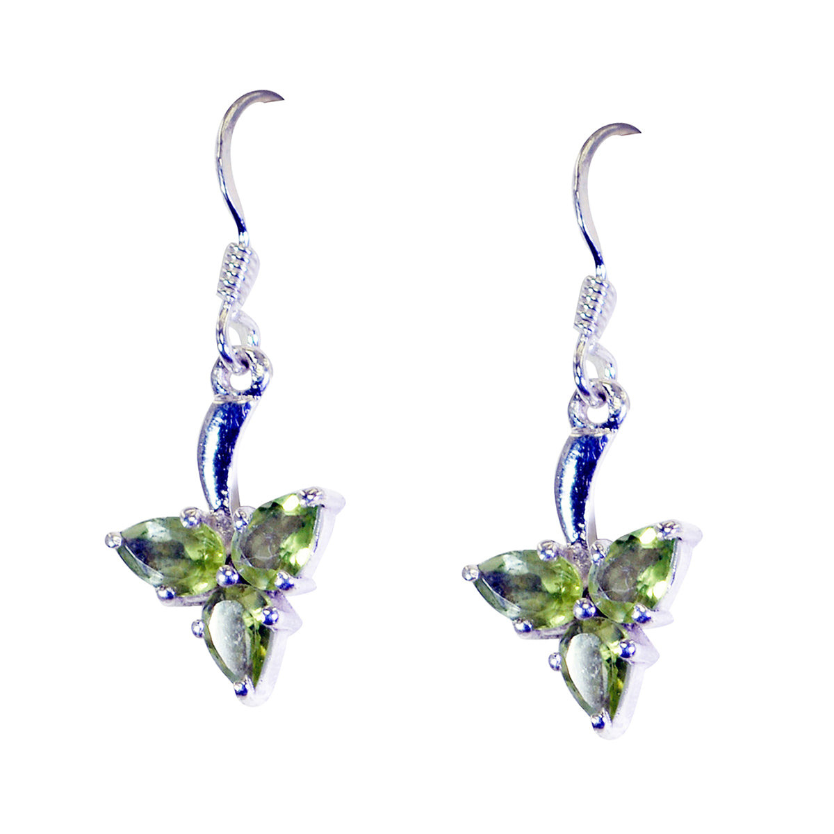 Peridot-French-Laura-multiple-Dangle-Green-Silver-Earring