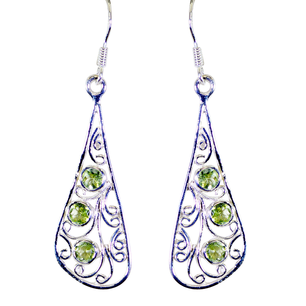 Peridot-Russian-Leah-multiple-Dangle-Green-Silver-Earring