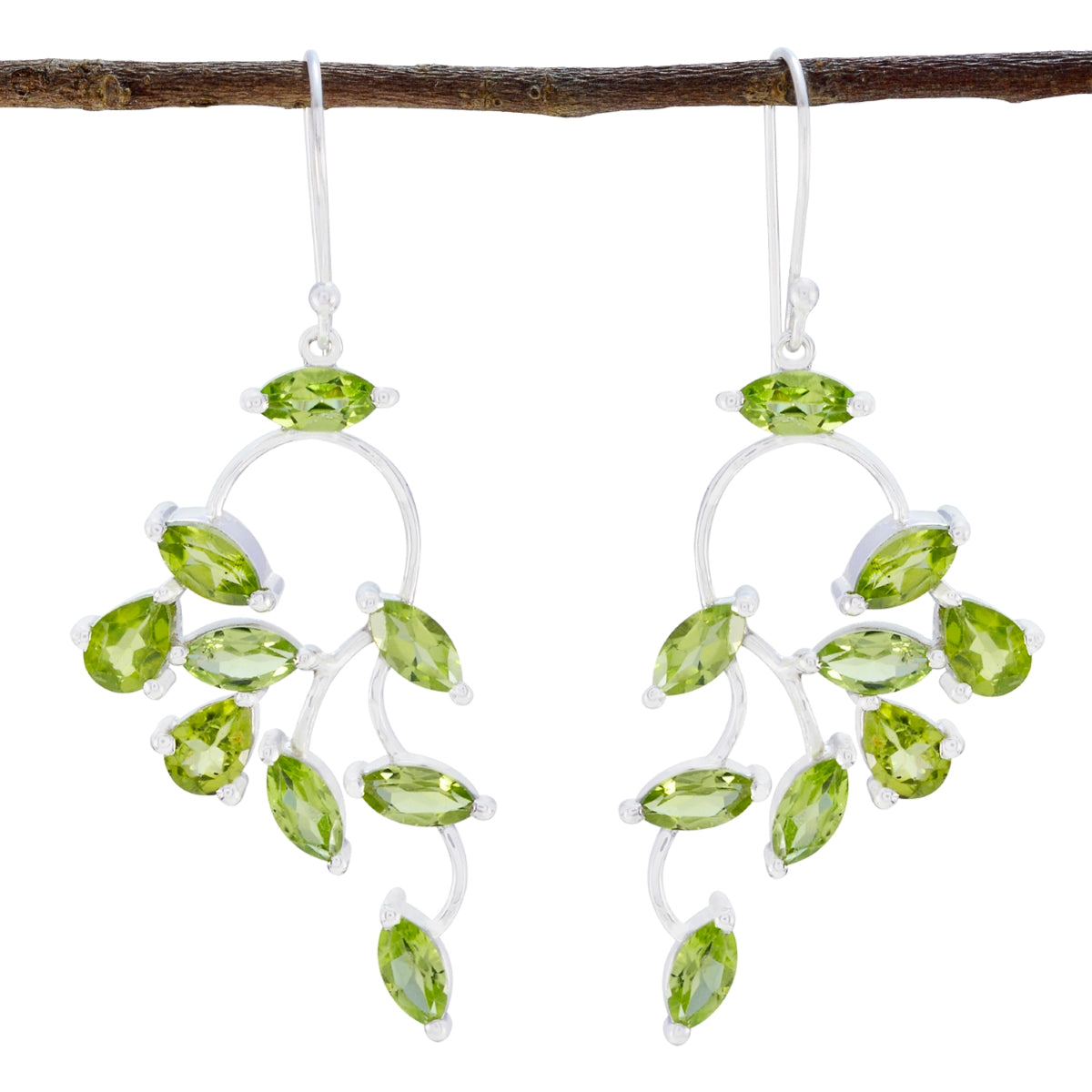 Peridot-American-Lucia-multiple-Dangle-Green-925-Silver-Earring
