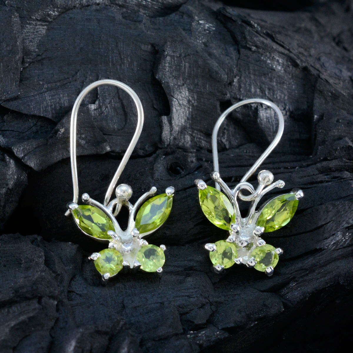 Peridot-Japanese-Luna-multiple-Dangle-Green-925-Sterling-Silver-Earring