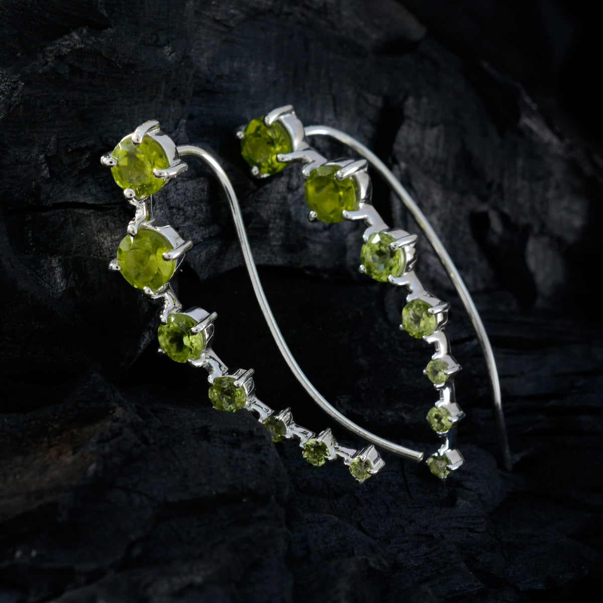 Peridot-Spanish-Wen-multiple-EarCuff-Green-925-Silver-Earring