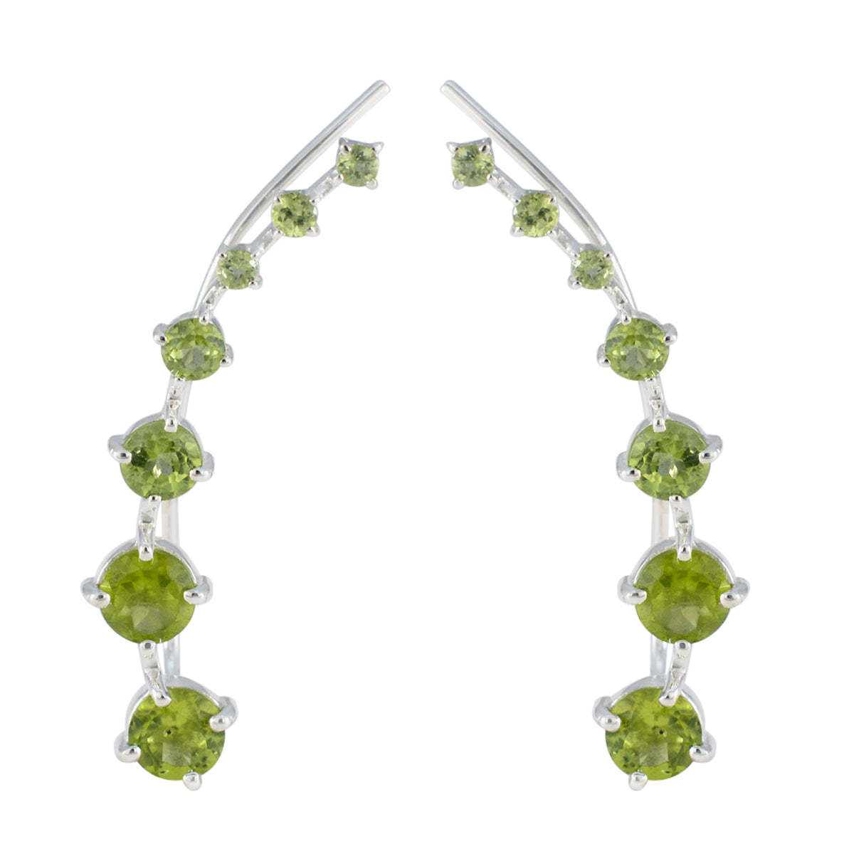Peridot-Spanish-Wen-multiple-EarCuff-Green-925-Silver-Earring