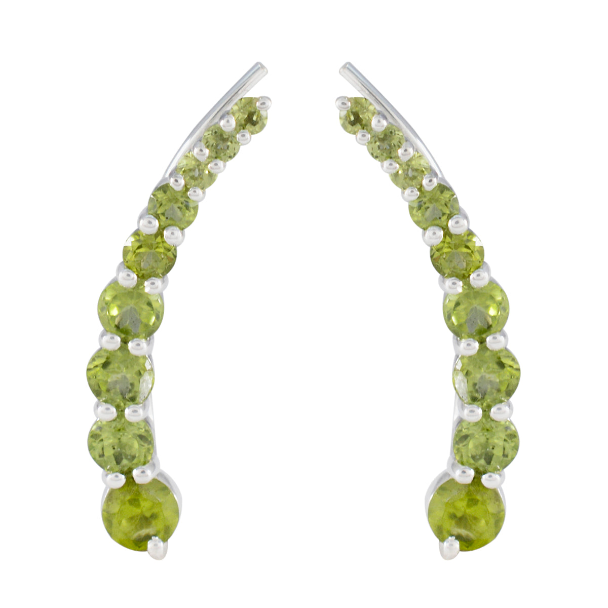 Peridot-Korean-Ana-multiple-EarCuff-Green-92.5-Silver-Earring