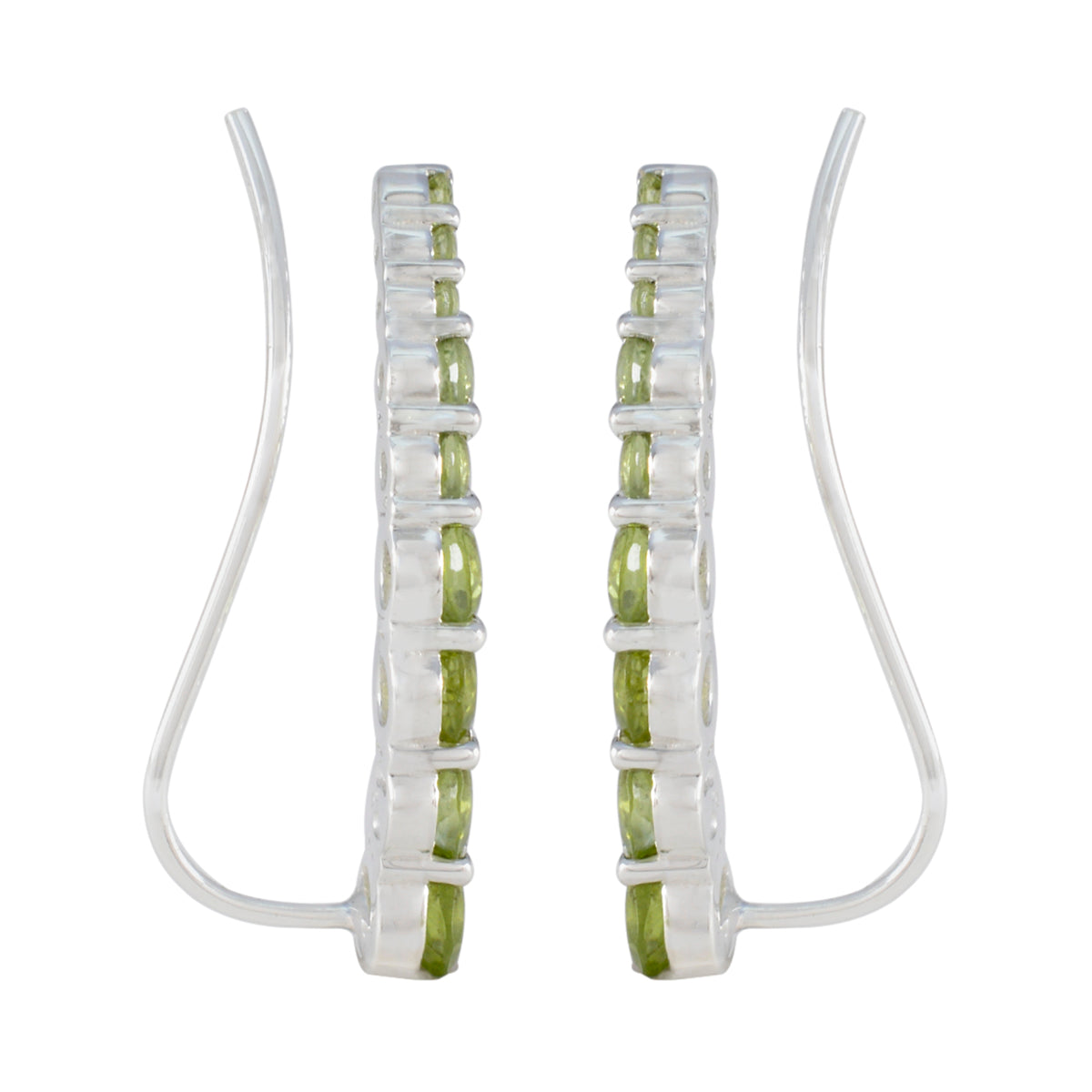 Peridot-Korean-Ana-multiple-EarCuff-Green-92.5-Silver-Earring