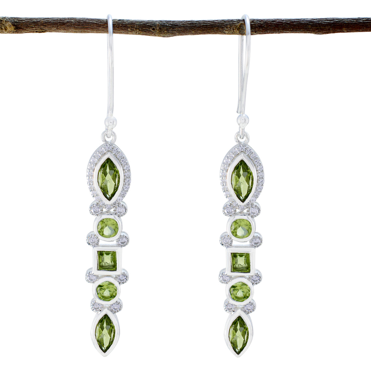 Peridot-German-Emilia-multiple-Dangle-Green-Sterling-Silver-Earring