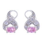 Pink-CZ-Egyptian-Riley-multiple-Stud-Pink-Silver-Earring