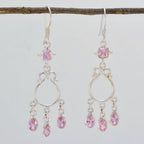 Pink-CZ-American-Sarah-multiple-Dangle-Pink-92.5-Silver-Earring