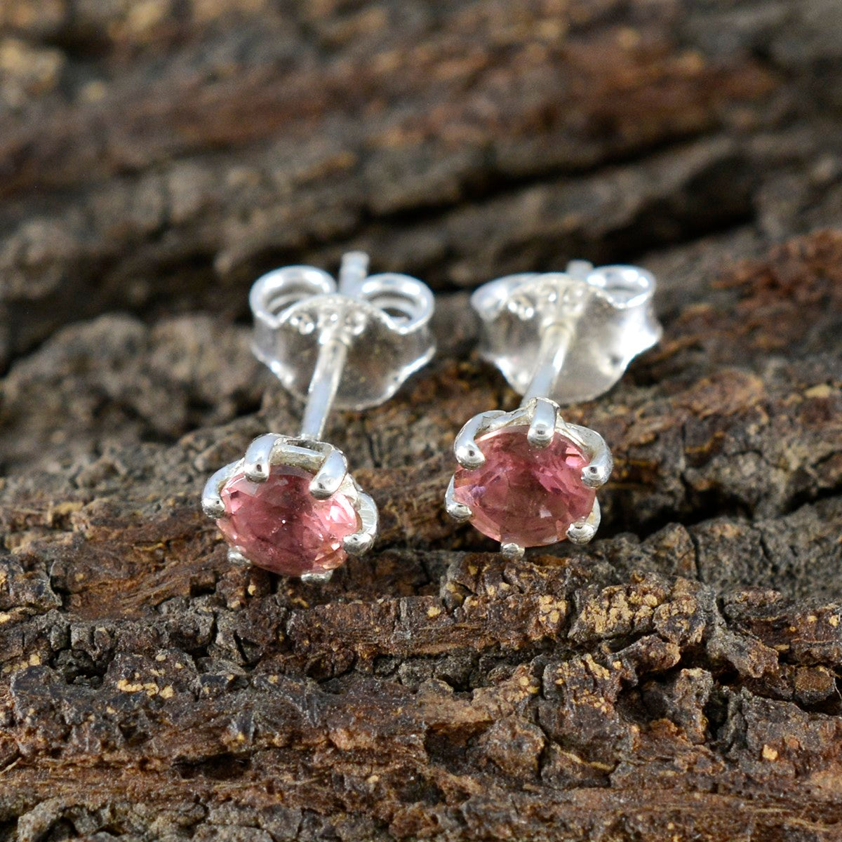 Pink-CZ-American-Fernaanda-multiple-Stud-Pink-Silver-Earring