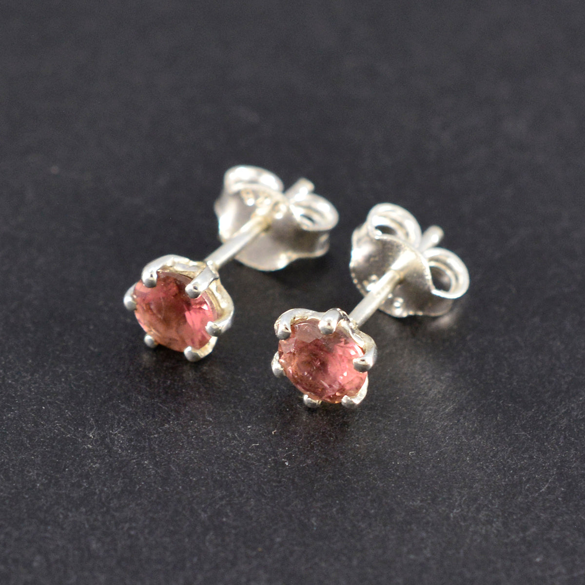 Pink-CZ-American-Fernaanda-multiple-Stud-Pink-Silver-Earring