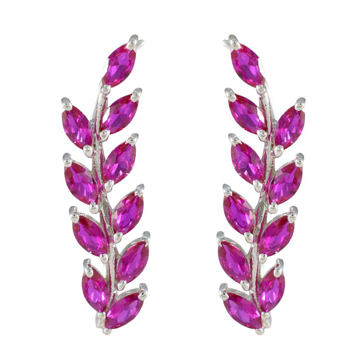 Pink-CZ-Japanese-Scarlett-multiple-Dangle-Pink-925-Silver-Earring メイン画像
