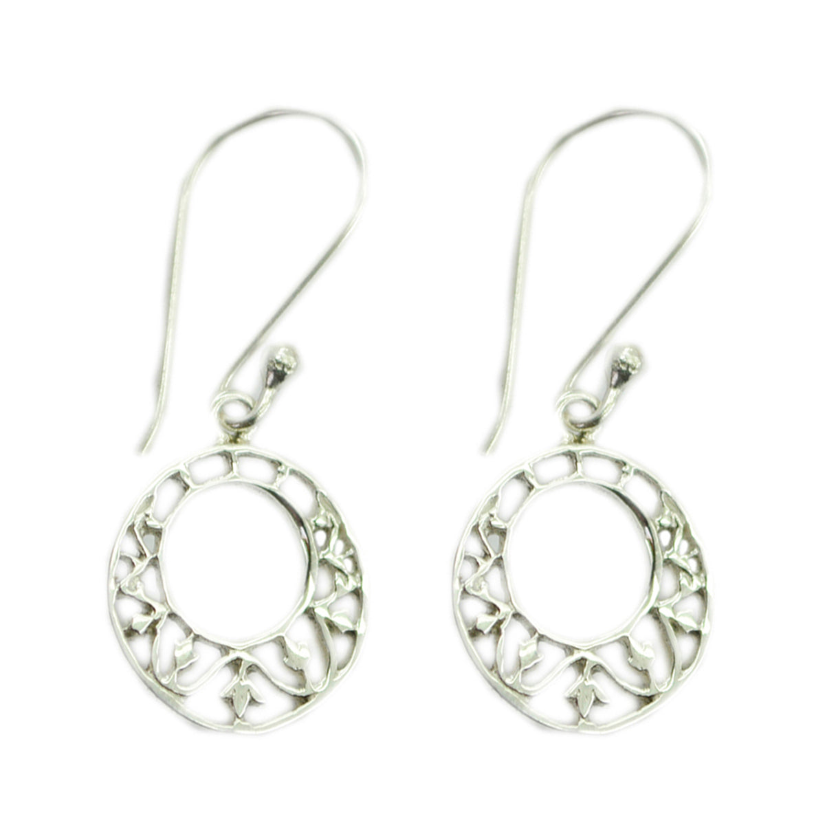 Plain-Egyptian-Katharina-plain-Dangle-Gray-Silver-Earring Main image