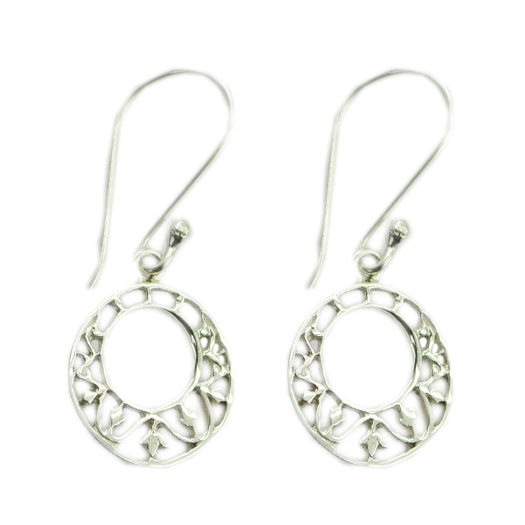 Plain-Egyptian-Katharina-plain-Dangle-Gray-Silver-Earring