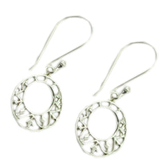 Plain-Egyptian-Katharina-plain-Dangle-Gray-Silver-Earring
