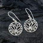 Plain-German-Clara-plain-Dangle-Gray-925-Sterling-Silver-Earring