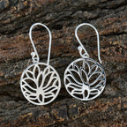 Plain-German-Clara-plain-Dangle-Gray-925-Sterling-Silver-Earring