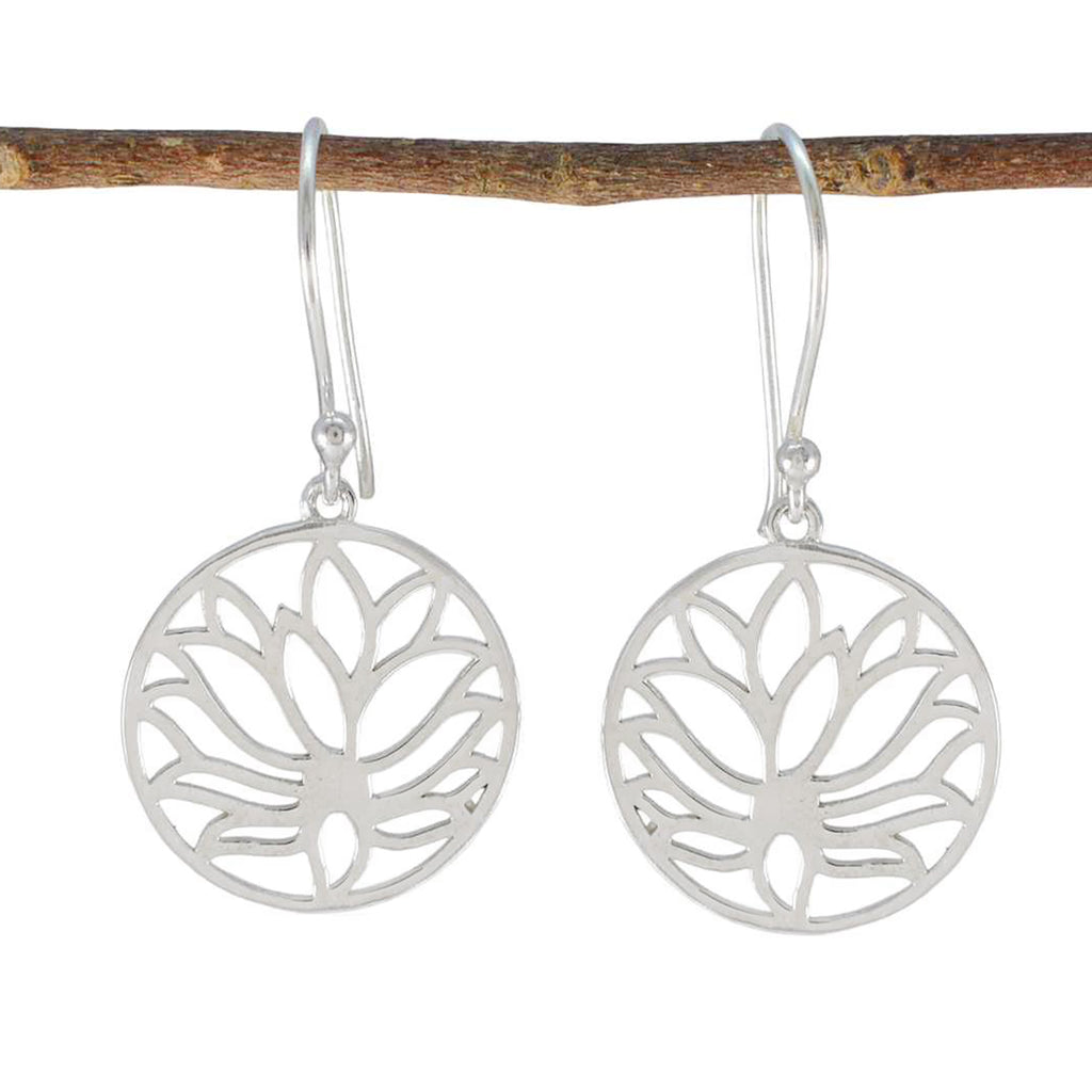 Plain-German-Clara-plain-Dangle-Gray-925-Sterling-Silver-Earring