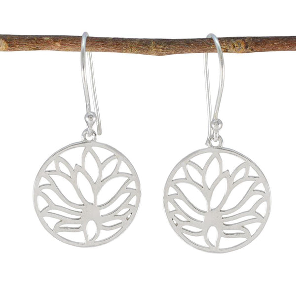 Plain-German-Clara-plain-Dangle-Gray-925-Sterling-Silver-Earring
