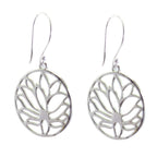 Plain-German-Clara-plain-Dangle-Gray-925-Sterling-Silver-Earring